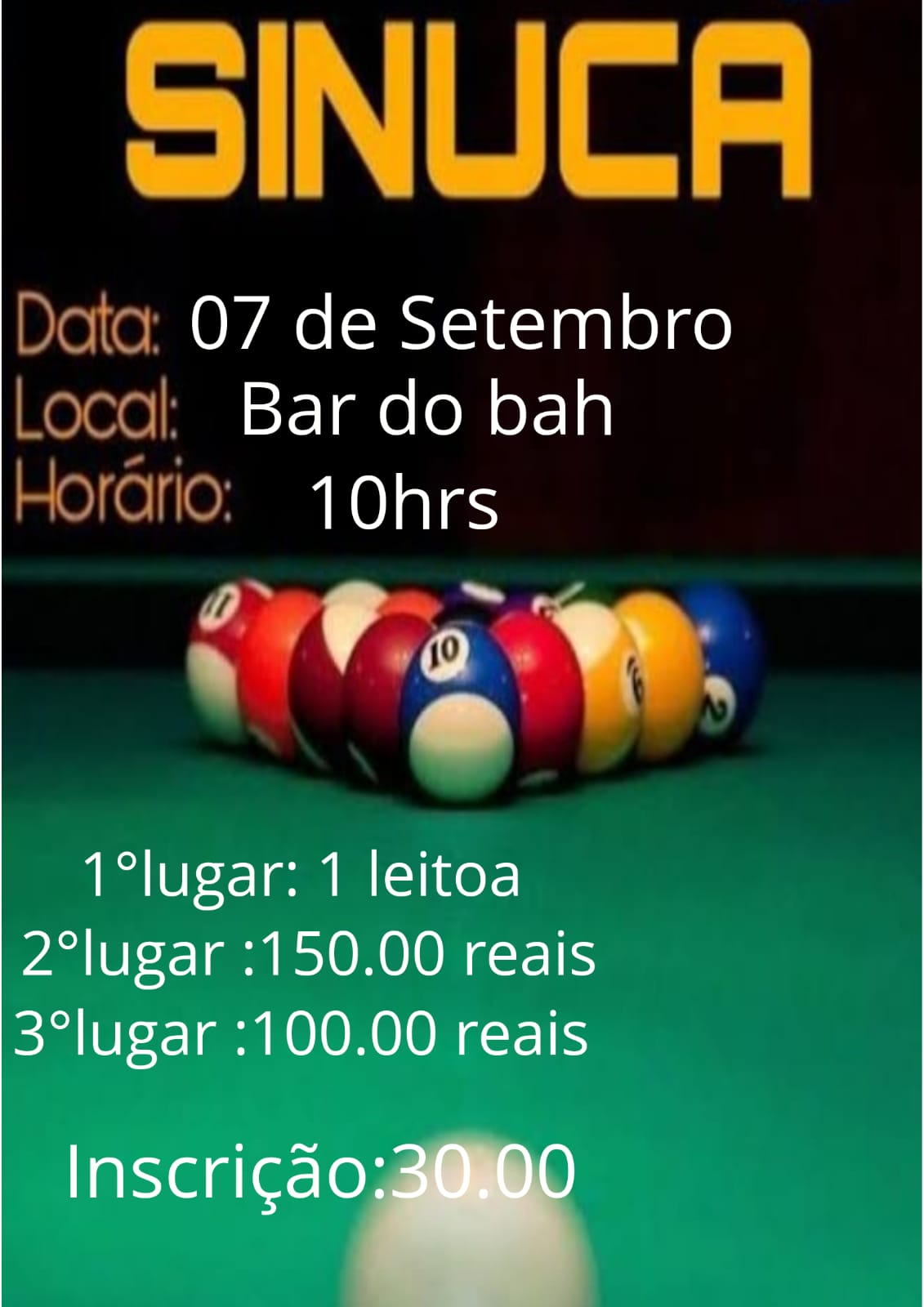 Campeonato de Sinuca e Poker está com inscrições abertas